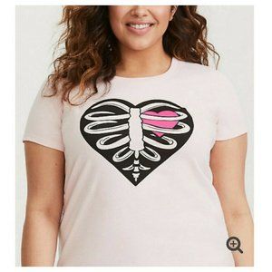Torrid Tee T Shirt Caged Heart Pink Size 1X